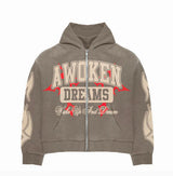Awoken Dreams V1 Zip-Up Hoodie Grey