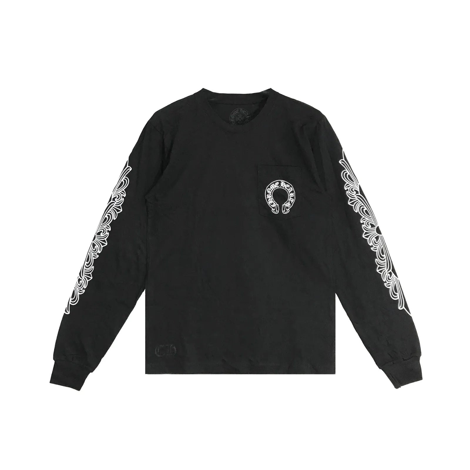 Chrome Hearts Horseshoe Floral L/S T-Shirt Black