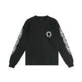 Chrome Hearts Horseshoe Floral L/S T-Shirt Black