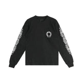 Chrome Hearts Horseshoe Floral L/S T-Shirt Black