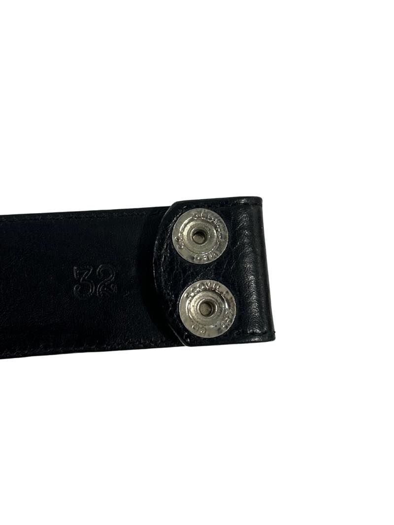 Chrome Hearts Leather Silver Belt Strap Black - Lightly Pre-Owned Size 30
