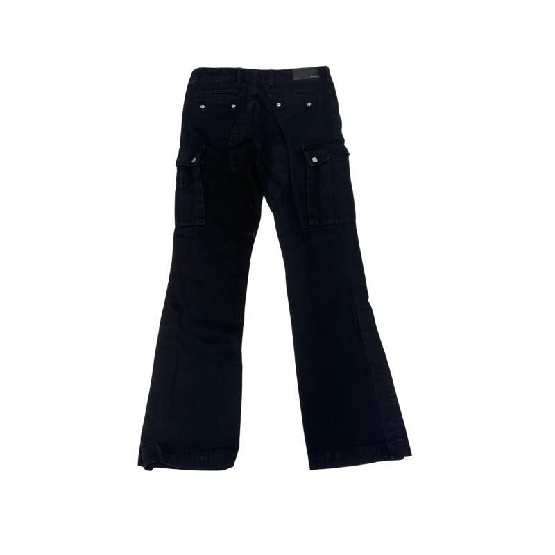 Amiri M65 Baggy Cargo Flare Black Denim Jeans - Pre Owned