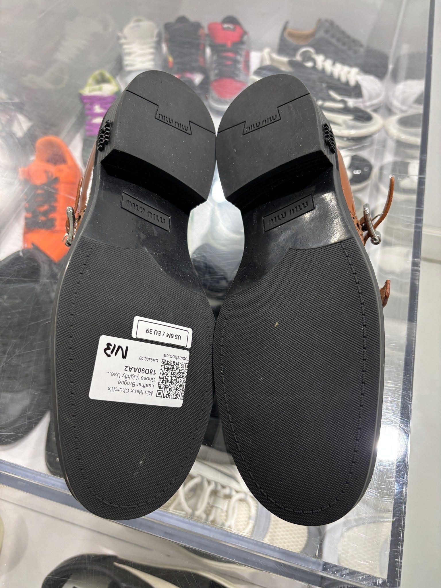 Miu Miu x Church's Leather Brogue Shoes - Pre-Owned size 6 (No Original Box)