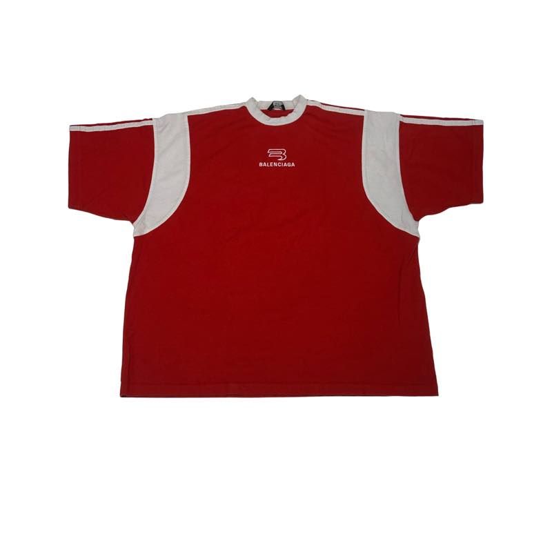 Balenciaga Sport B T-Shirt Boxy Fit Red/White - Pre-Owned Size M