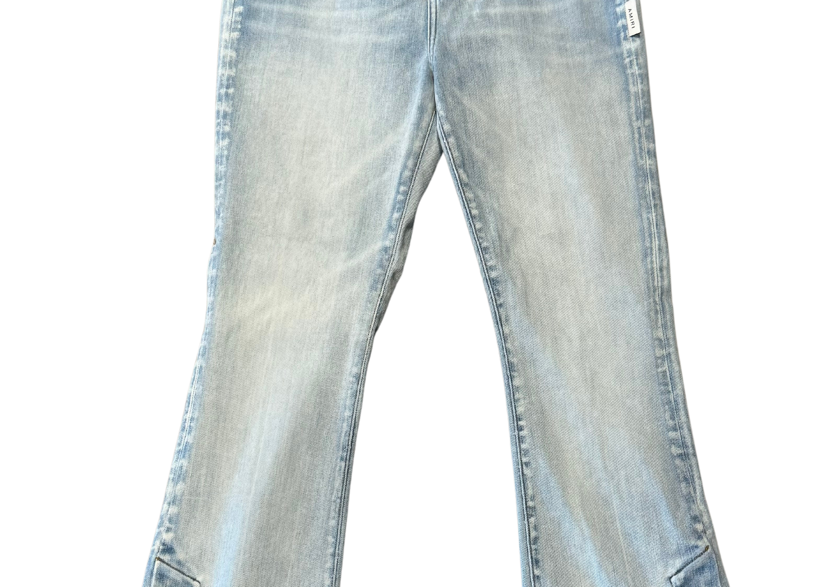 Amiri Side Logo Light Wash Flared Denim (Preowned)