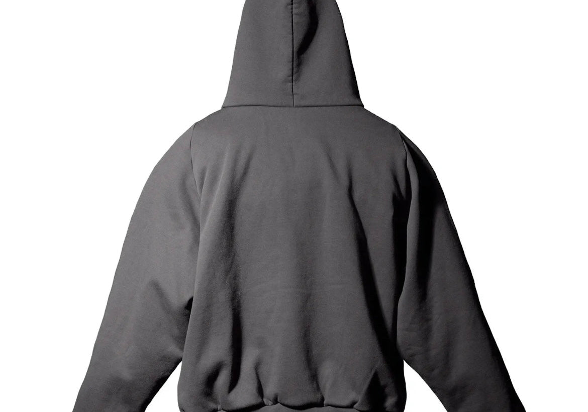 Yeezy Gap Logo Shrunken Hoodie Dark Grey