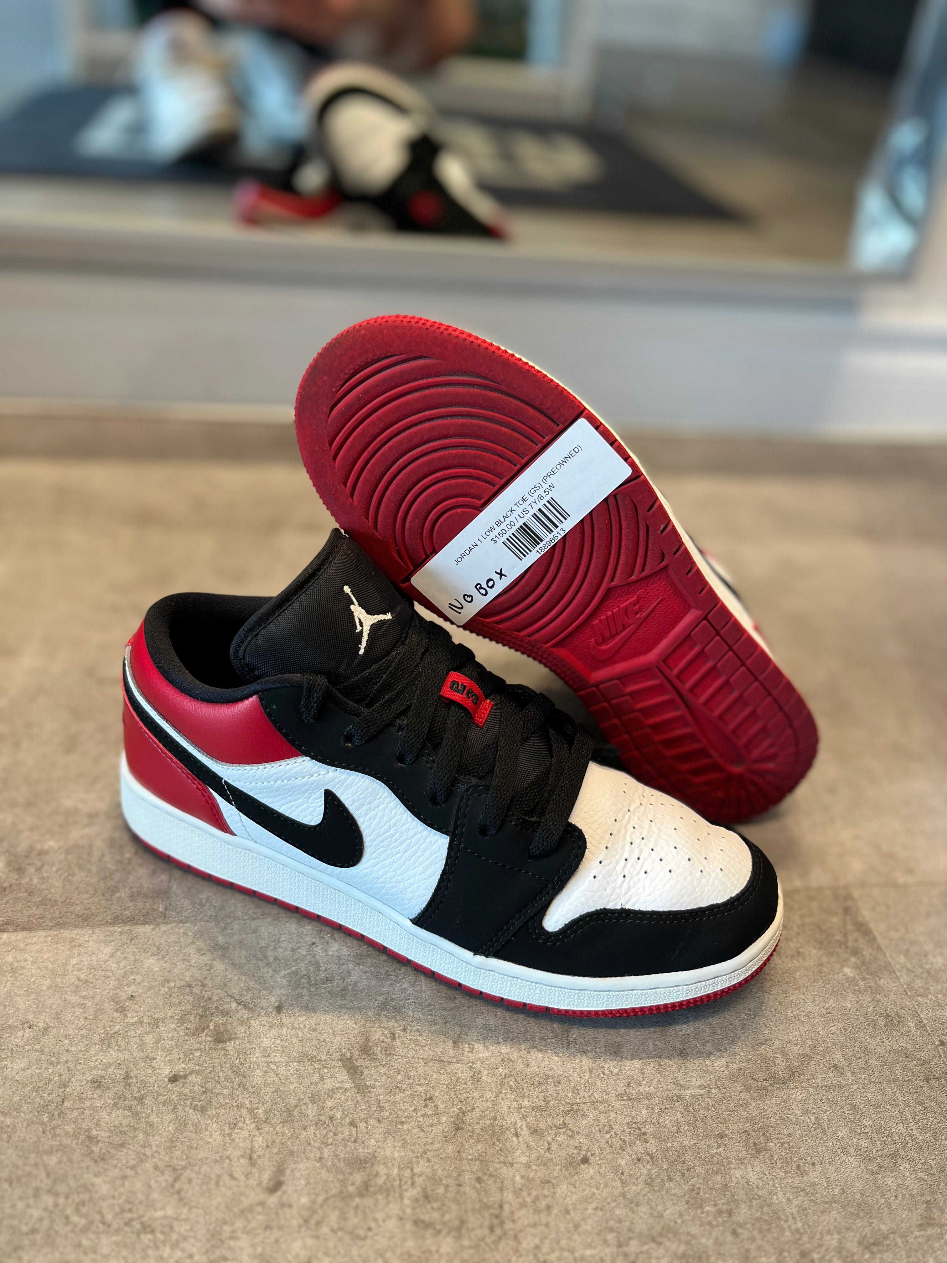 Jordan 1 Low Black Toe (GS) (Preowned)