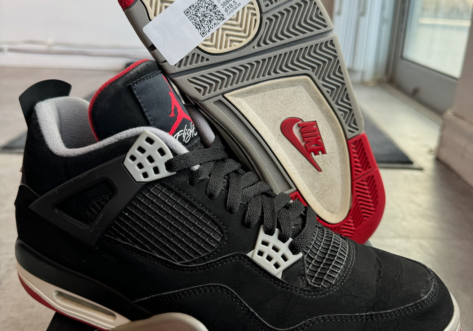 Air Jordan 4 Retro Bred (2019) (Preowned Size 10.5)