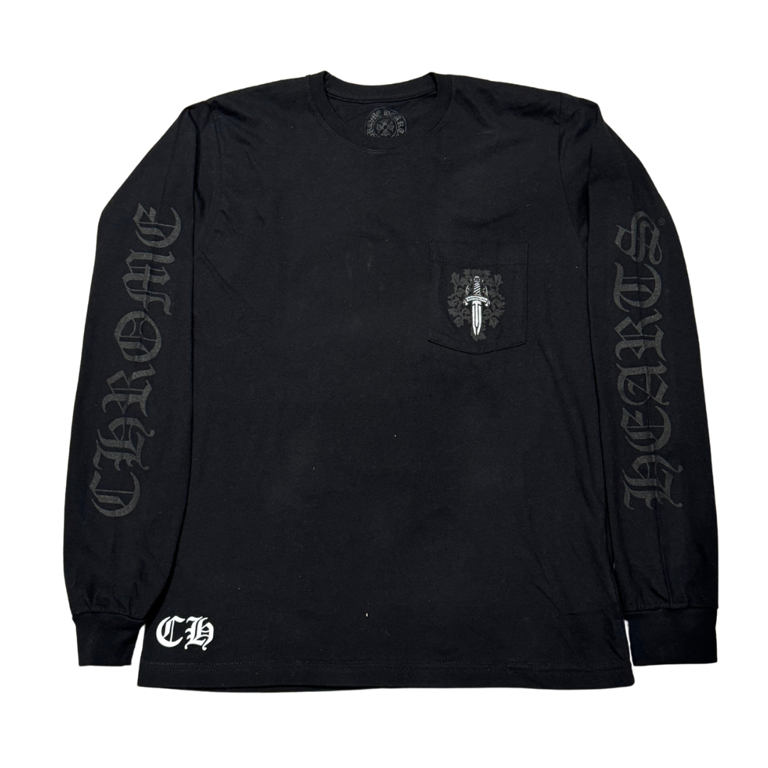 Chrome Hearts Silver Dagger L/S T-Shirt Black (Preowned Size M)