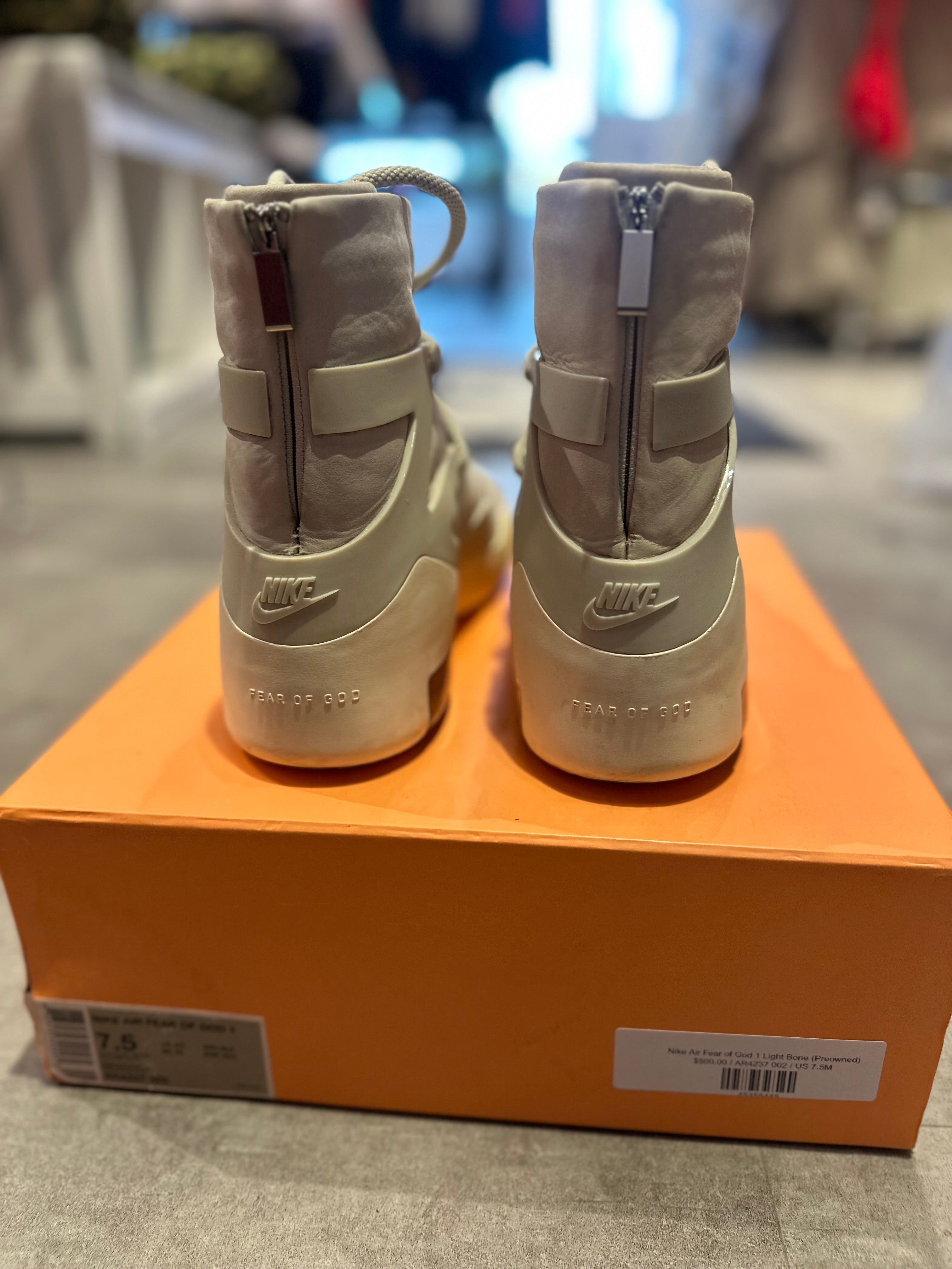 Nike Air Fear of God 1 Light Bone - Pre-Owned Size 7.5