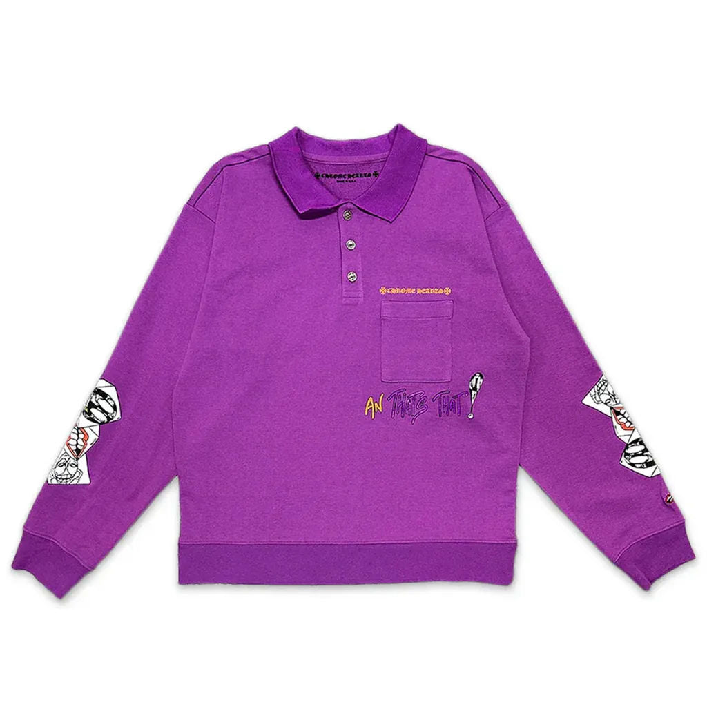 Chrome Hearts Matty Boy I Want More Not Less Polo Purple