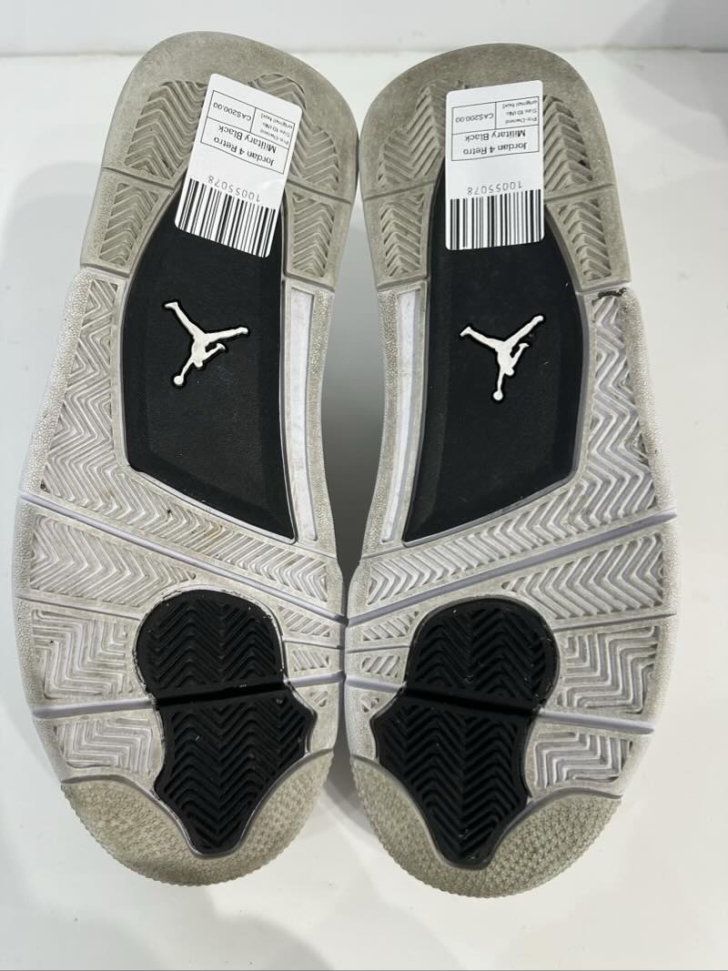 Jordan 4 Retro Military Black - Pre-Owned Size 10 (No original box)