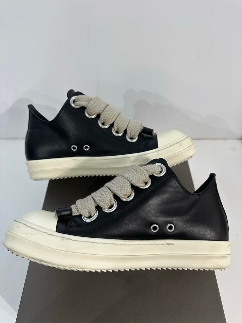 Rick Owens Ramone Jumbo laced Low Sneakers Black - Pre-Owned Size 7.5