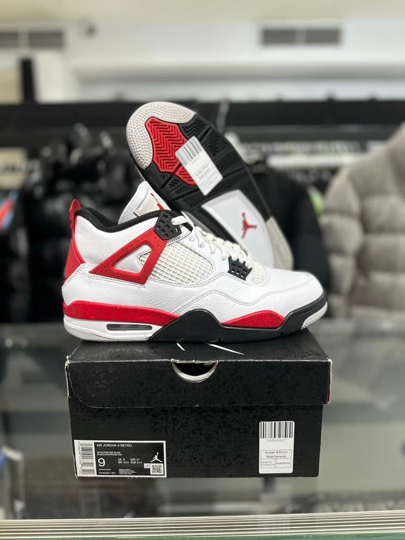 Jordan 4 Retro Red Cement - Lightly Pre-Owned Size 9