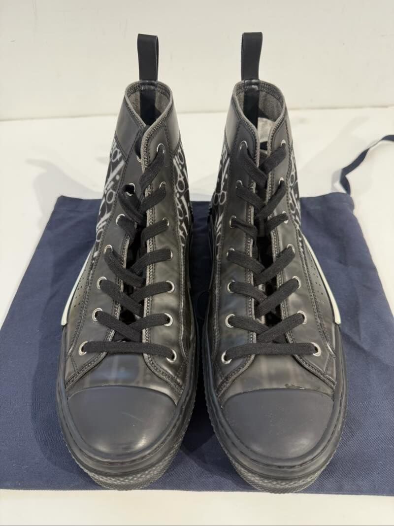 Dior B23 High Top Canvas Oblique Black - Lightly Pre-Owned Size 9