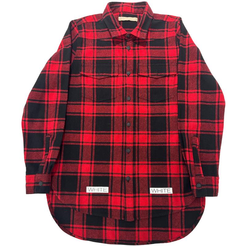 OFF WHITE Red And Black Flanel - Pre-Owned Size S