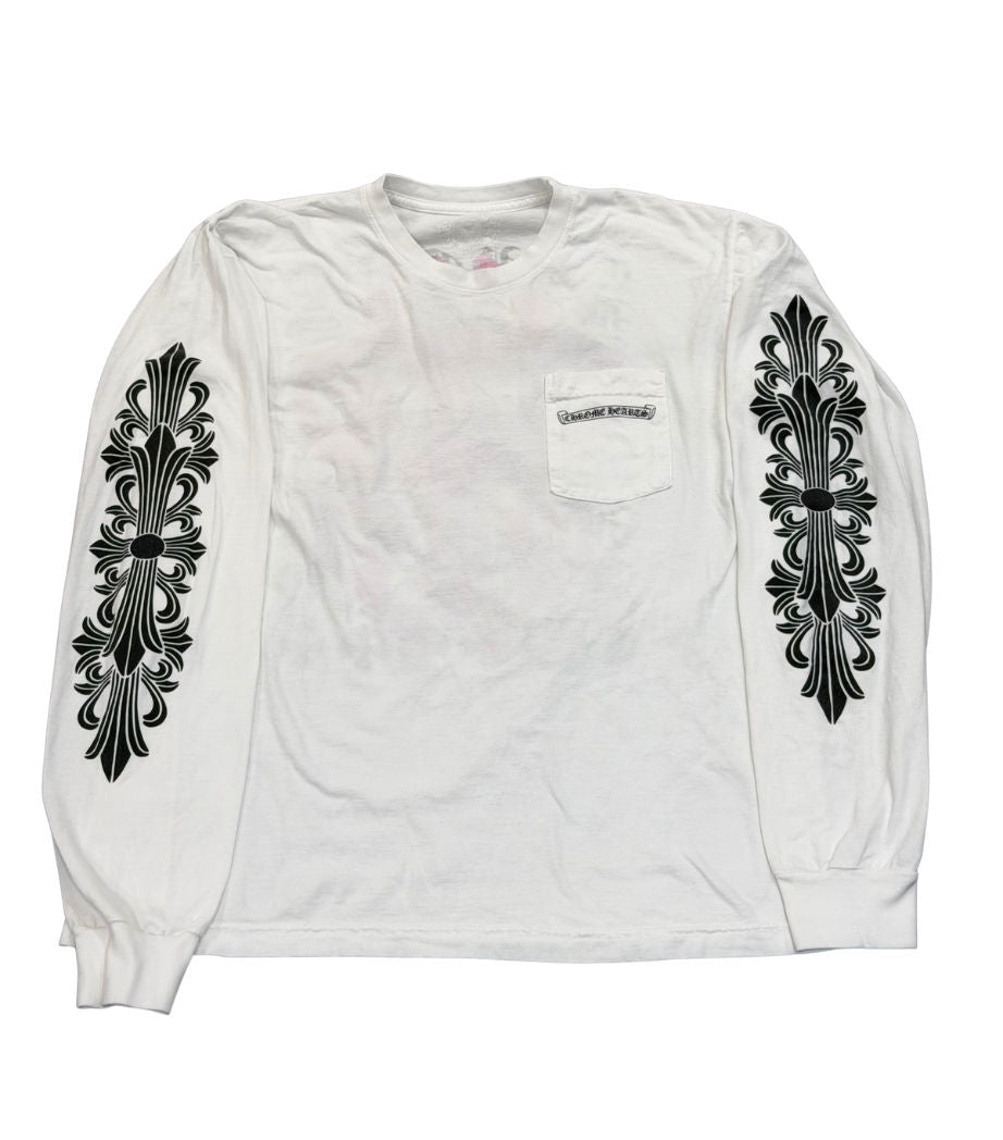 Chrome Hearts Eye Chart L/S T-Shirt White - Lightly Pre-Owned Size XL