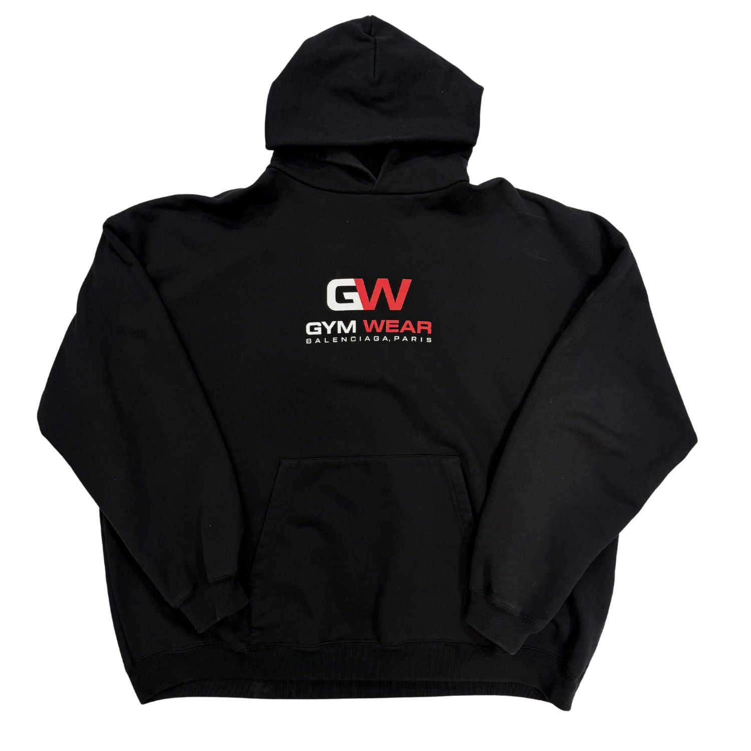 Balenciaga Gym Wear Logo Hoodie Black - Lightly Used Size L