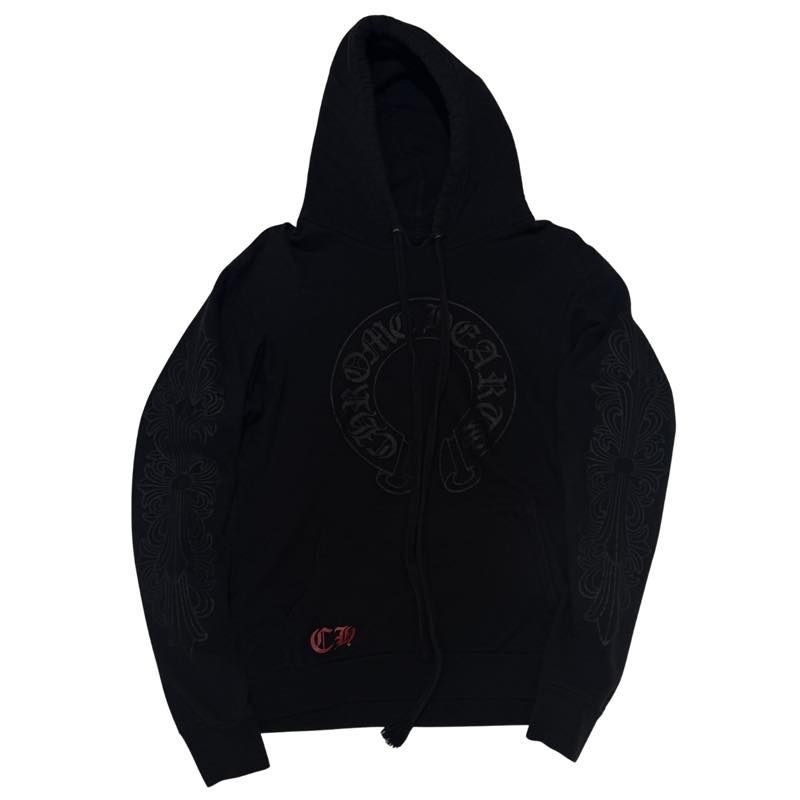 Chrome Hearts Matty Boy Floral Horseshoe Chomper Hoodie Black - Pre-Owned Size M