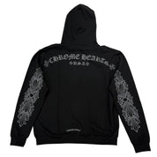 Chrome Hearts Friends & Family Grey Floral Horseshoe Pullover Hoodie Black