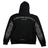 Chrome Hearts Friends & Family Grey Floral Horseshoe Pullover Hoodie Black