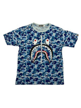 BAPE A Bathing Ape ABC Camo Shark Tee White/Blue - Pre-Owned Size L