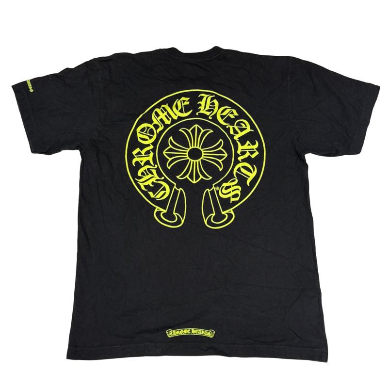 Chrome Hearts Neon Green Horseshoe T-Shirt Black - Worn Once Size M
