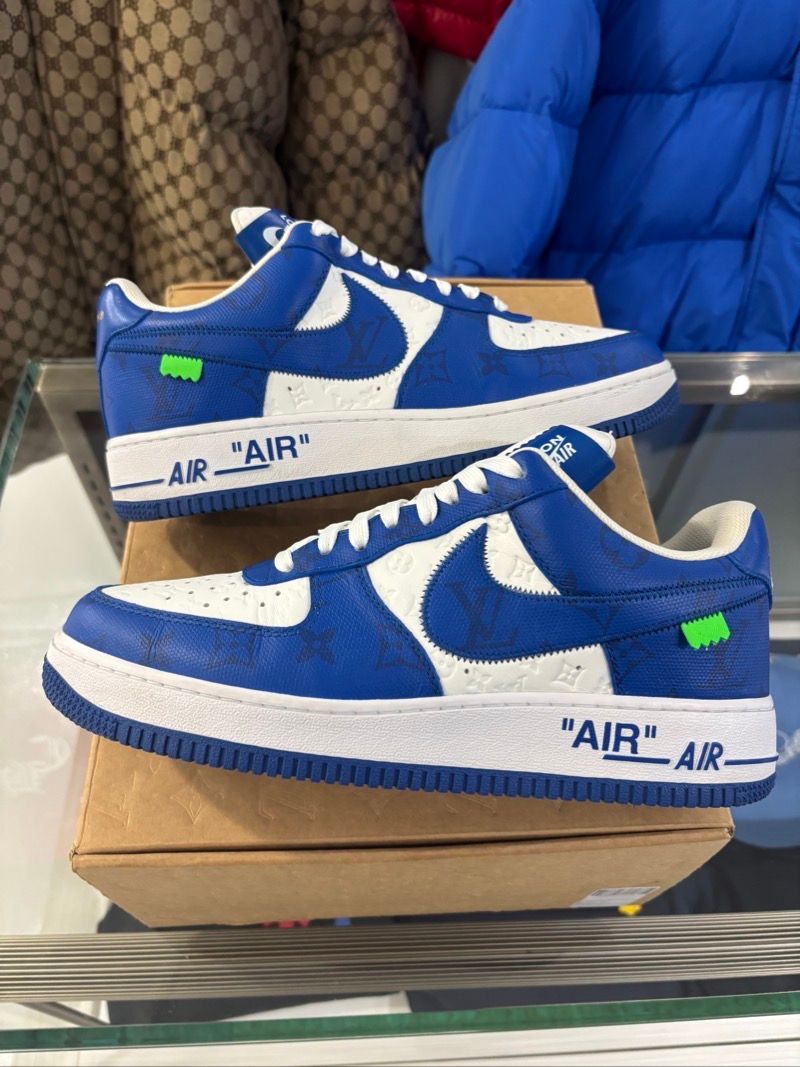 Louis Vuitton Nike Air Force 1 Low By Virgil Abloh White Royal - Pre-Owned Size 8.5