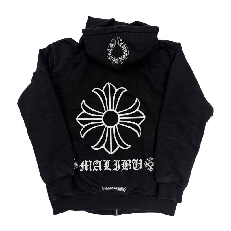 Chrome Hearts Malibu Exclusive Thermal Zip-Up Hoodie Black - Pre-Owned Size M