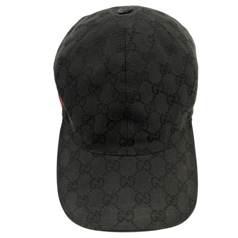 Gucci Original GG Canvas Baseball Hat with Web Black - Pre-Owned