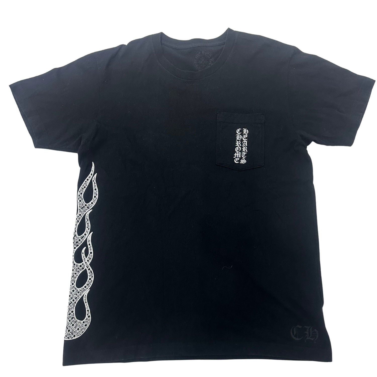 Chrome Hearts Side Flame T-shirt Black - Pre-Owned Size L