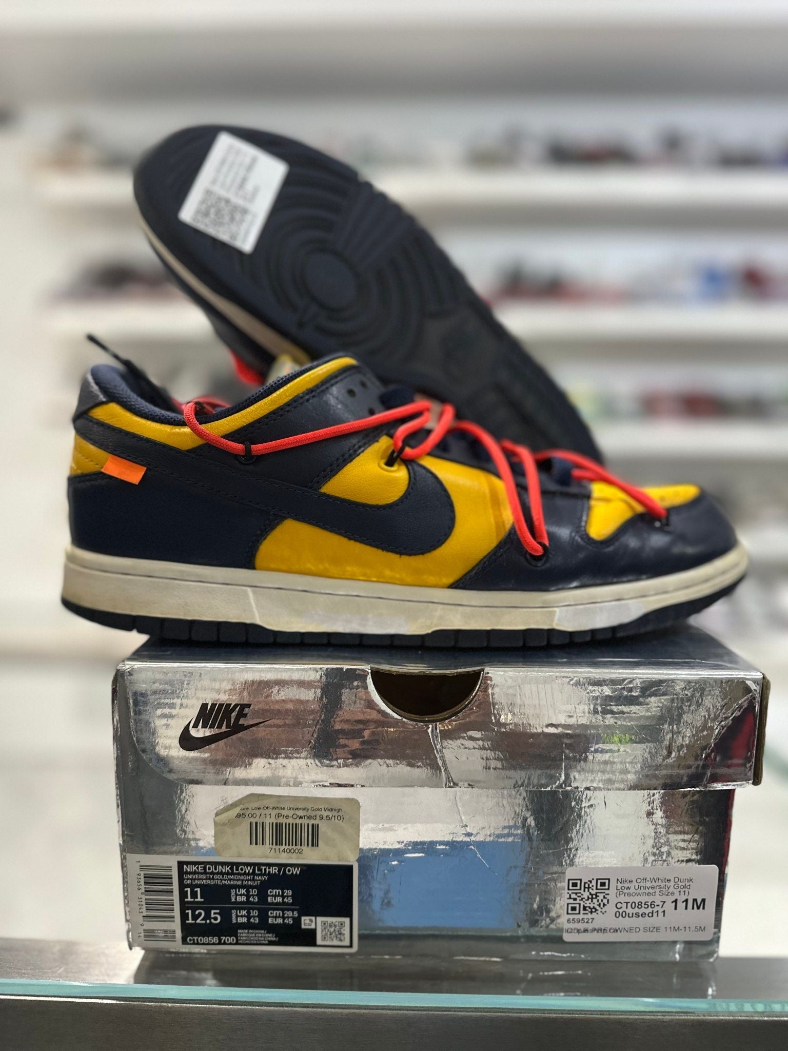 Nike Off-White Dunk Low University Gold - Pre-Owned Size 11
