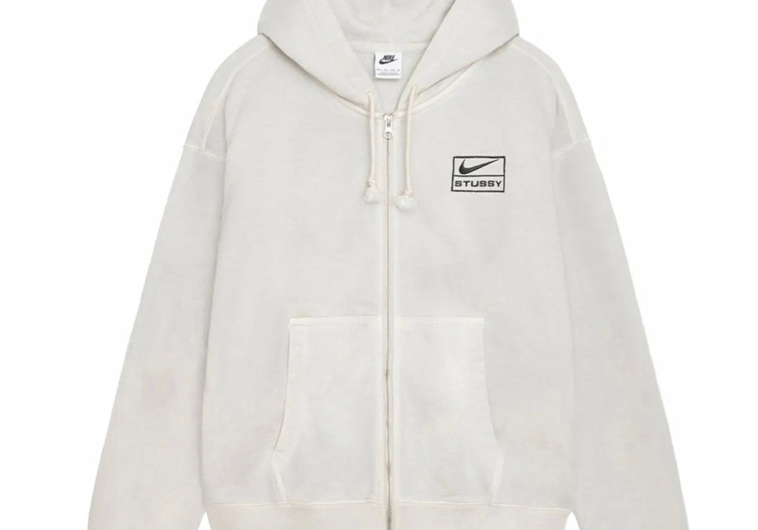 Nike X Stussy Pigment Dyed Fleece Zip Hoodie Light Bone (SS24)