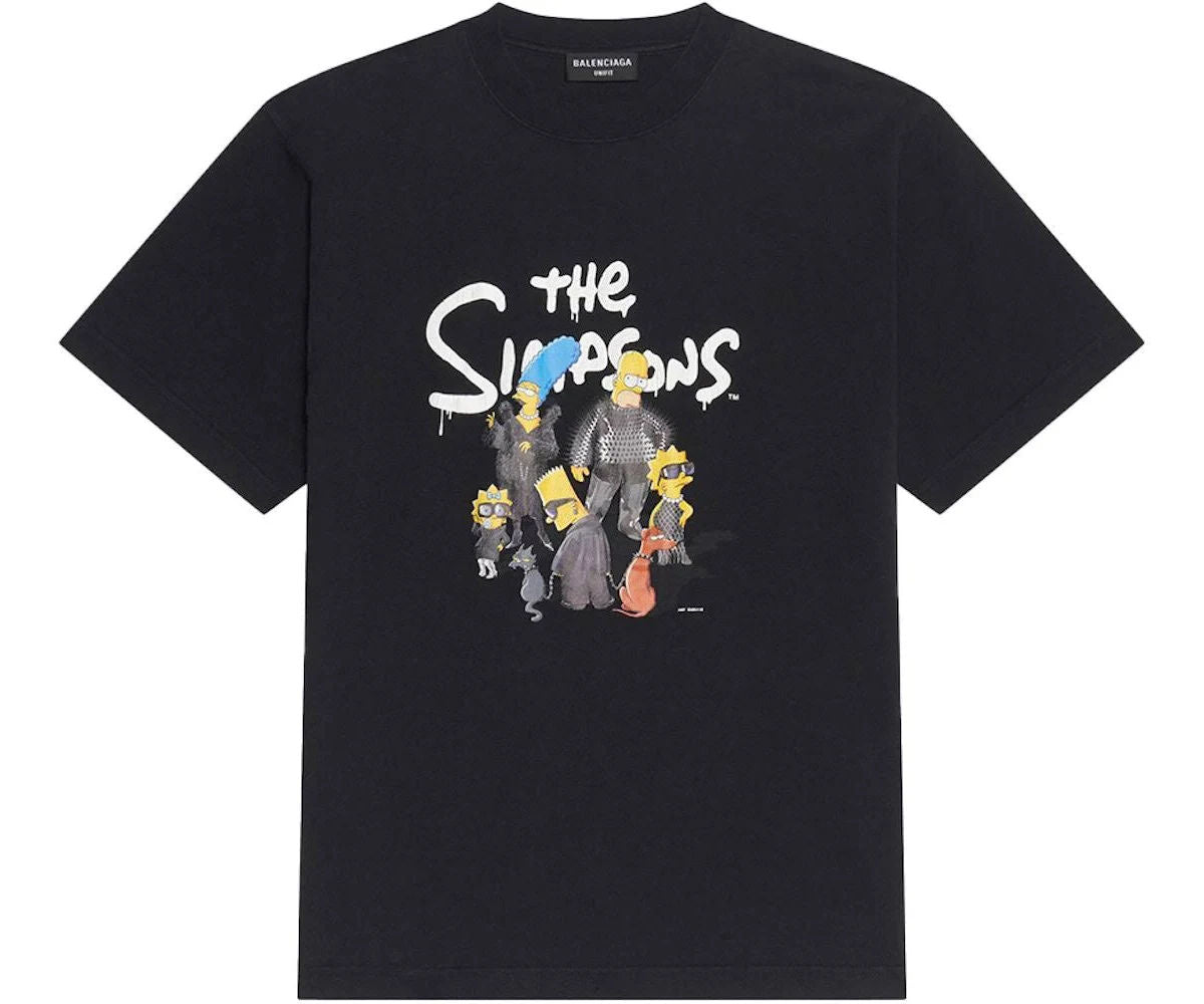 Balenciaga The Simpsons T-Shirt Black - Lightly Used Size XL