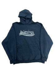 Balenciaga Hand Drawn Political Campaign Oversized Hoodie Black (4/XL) - Pre-Owned Size XL