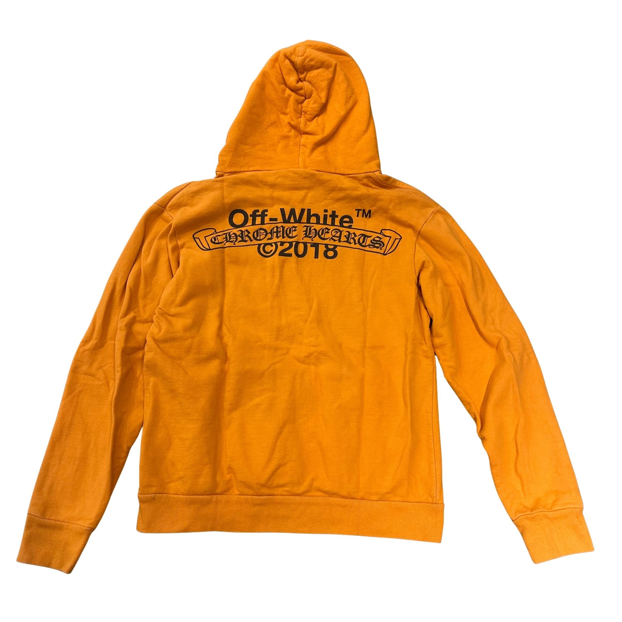 OFF-WHITE x Chrome Hearts 2018 Hoodie Orange/Black - Lightly Pre-Owned Size M