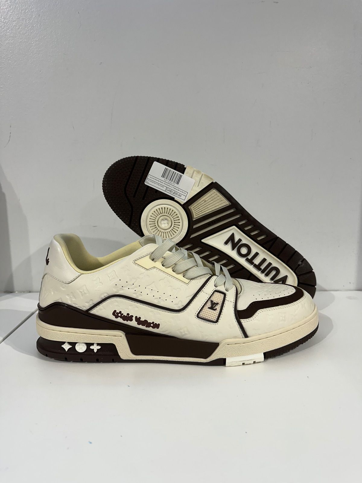 Louis Vuitton by Tyler, the Creator LV Trainer White Mocha - Pre-Owned Size 11 (No original box)