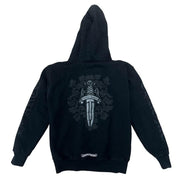 Chrome Hearts Silver Dagger Thermal Zip-Up Hoodie Black - Pre-Owned