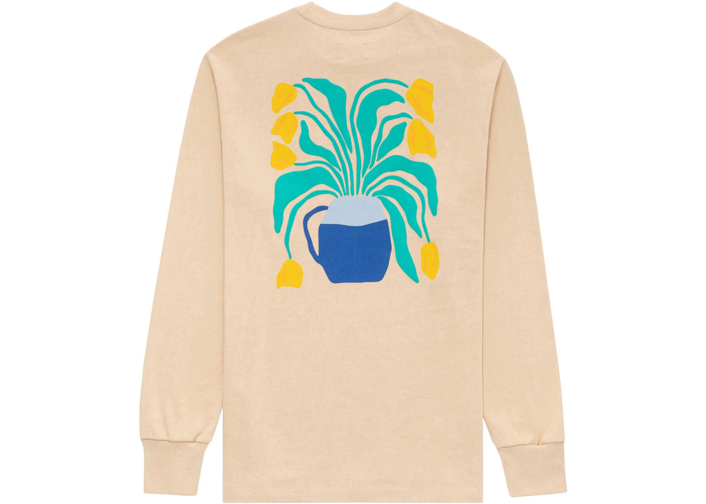 Aime Leon Dore Tulips Long-Sleeve Graphic Tee Tan