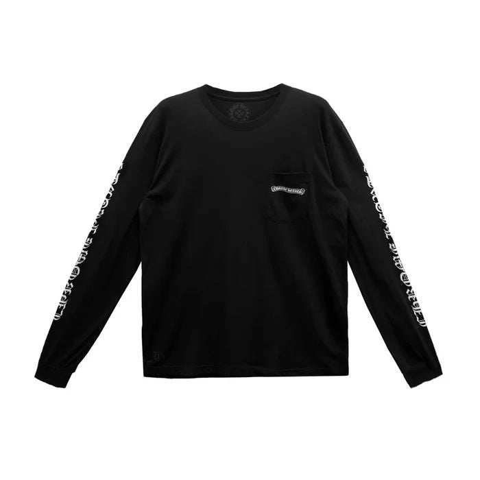 Chrome Hearts Scroll Logo L/S Pocket T-shirt Black