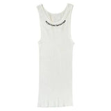Chrome Hearts Neck Logo Rib Tank Top White