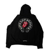 Chrome Hearts Rolling Stones Floral Horseshoe Zip-Up Hoodie - Pre-Owned Size L
