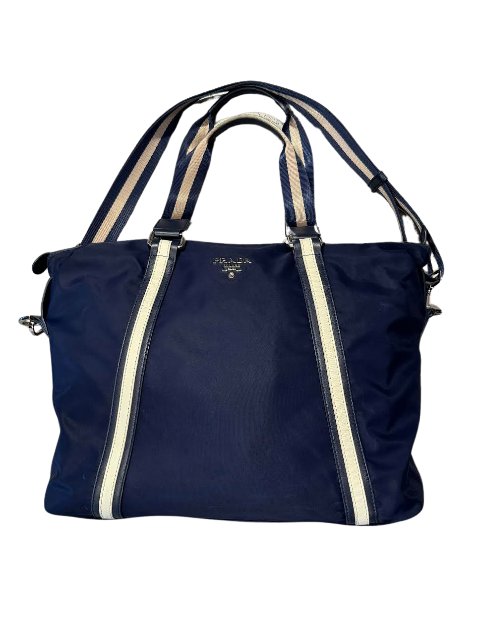 Prada 2-Way Nylon Tote Bag Navy