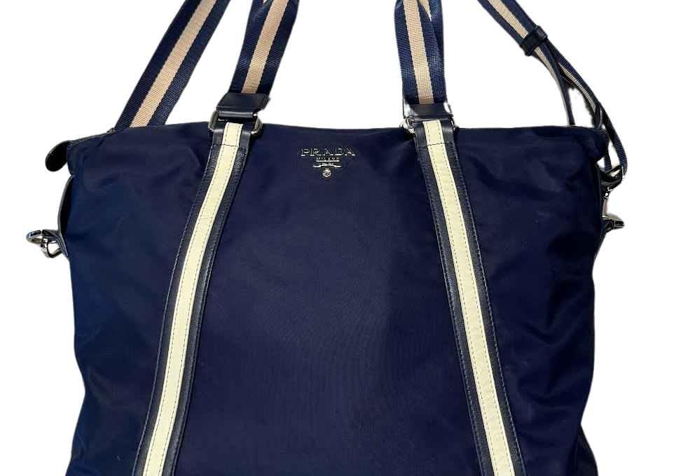 Prada 2-Way Nylon Tote Bag Navy