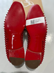Christian Louboutin Dandelion Spikes Flat Veau Velour Red - Pre-Owned Size 41