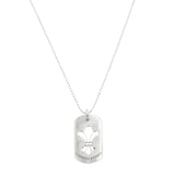Chrome Hearts Cutout Fleur Dog Tag w/ 30 Inch Ball Chain