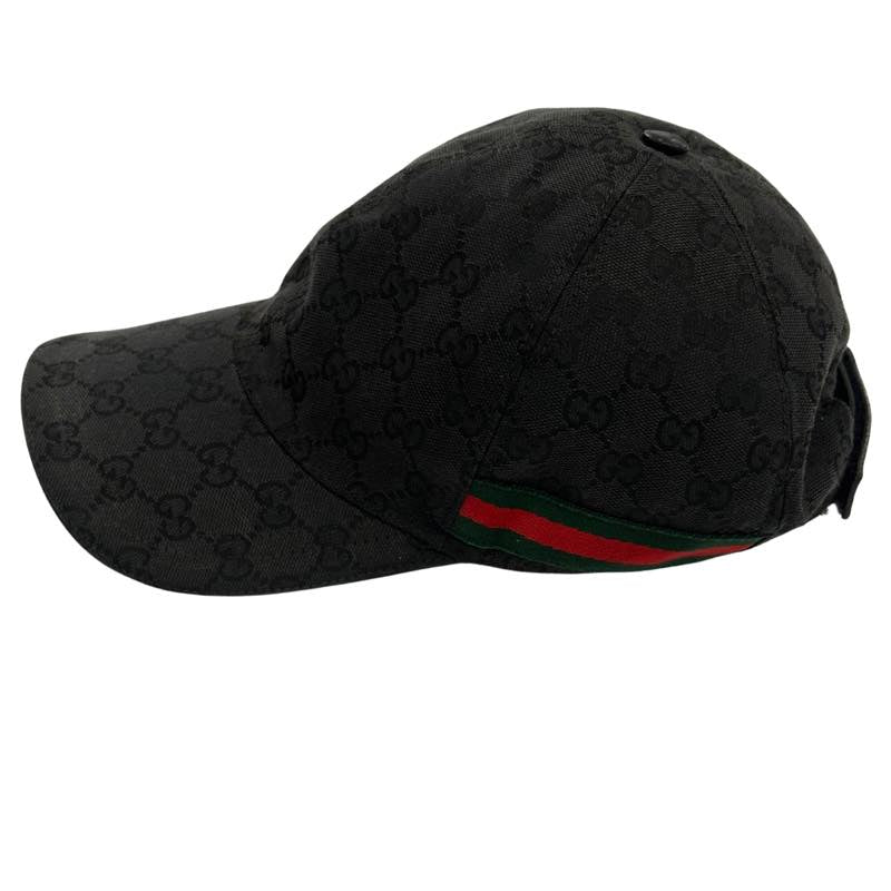 Gucci Original GG Canvas Baseball Hat with Web Black - Pre-Owned