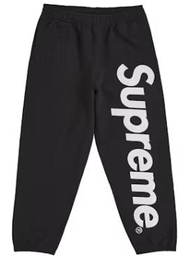 Supreme Satin Appliqué Sweatpant Black