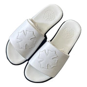 Chrome Hearts Leather Cross Patch White Sandals