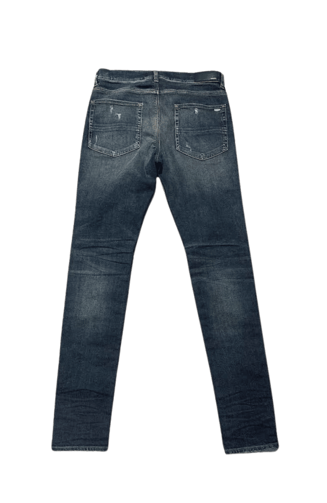 Amiri MX1 Shotgun Distressed Jeans Dark Indigo (Lightly Preowned) - Pre-Owned